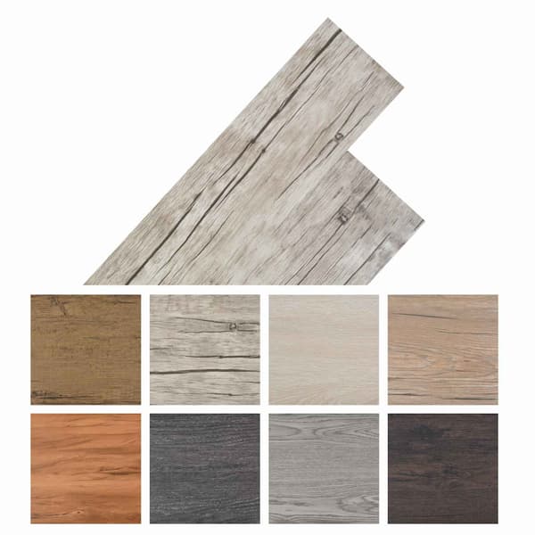 Golvplankor 18 pcs Ljusgrå 2,51 m² PVC