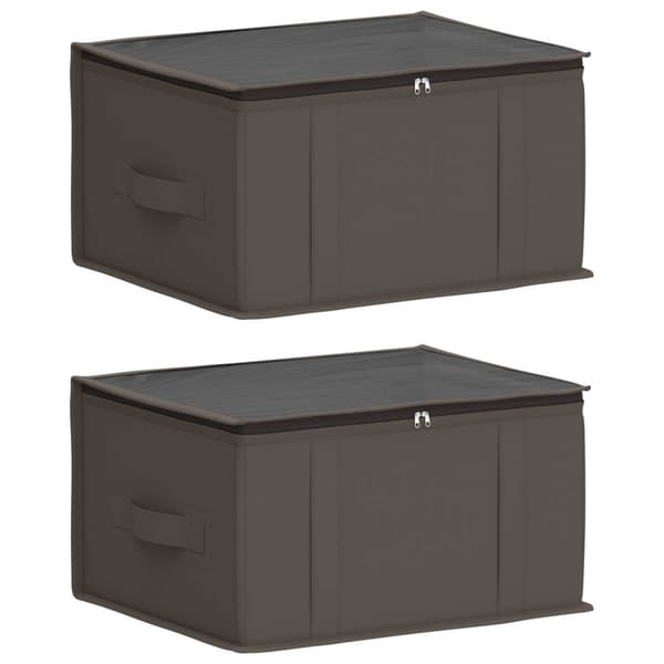 Förvaringslåda med transparent toppfönster 2 pcs Grå
