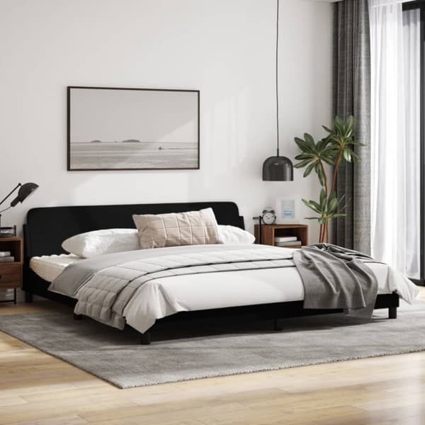Bed Frame "Dover" Black 200x200 cm Fabric