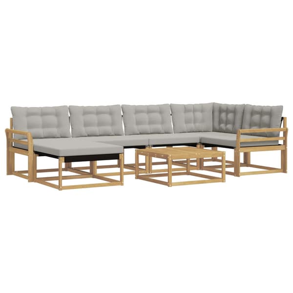 Utomhussoffset 7 pcs Vit och ljusgrå 79 x 79 x 37 cm