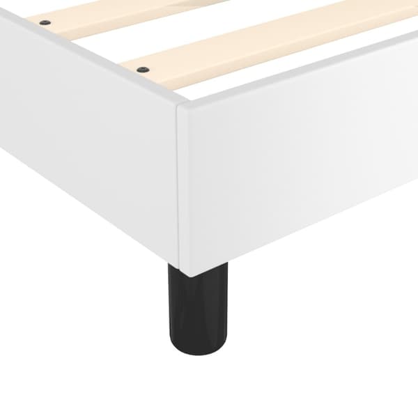 Boxspring-sängram vit 100x200 cm konstläder