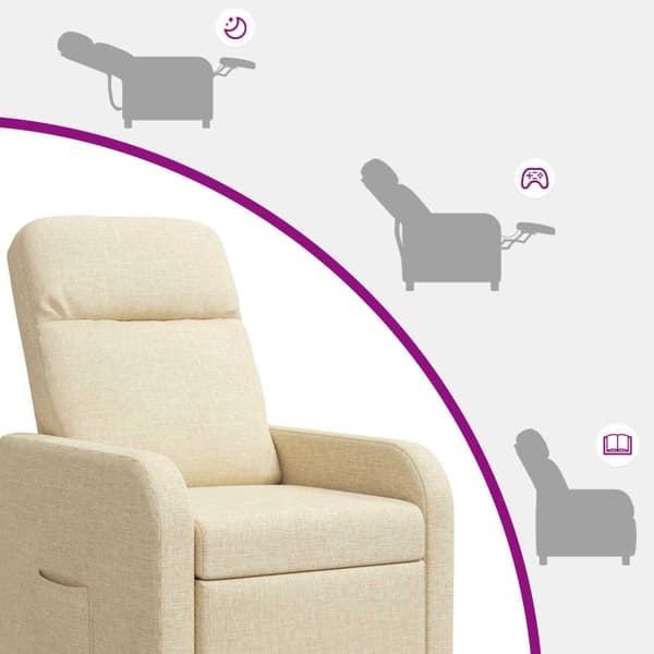 Massagefåtölj Gräddvit Tyg