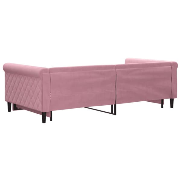 Dagbädd utdragbar rosa 100x200 cm sammet