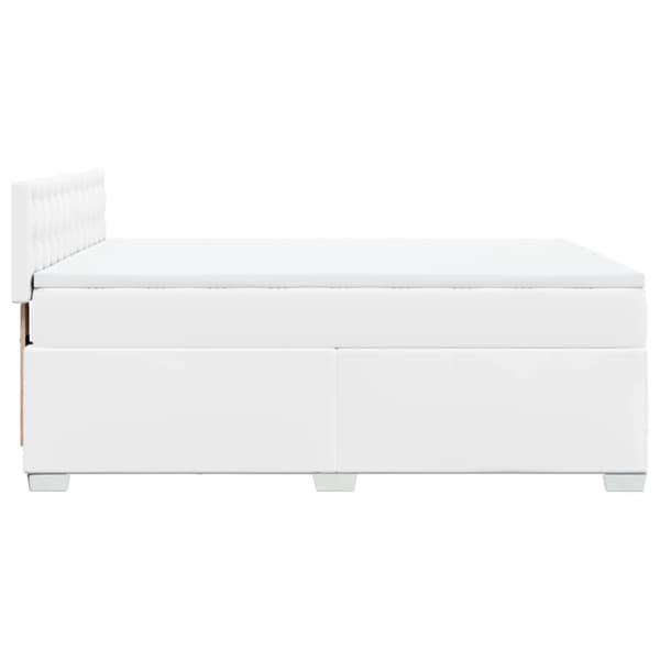 Ramsäng med madrass vit 140x200 cm konstläder