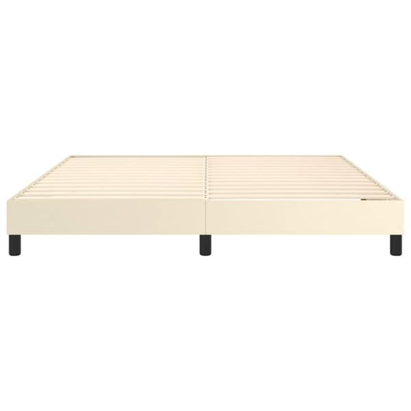 Boxspring-sängram gräddvit 180x200 cm konstläder