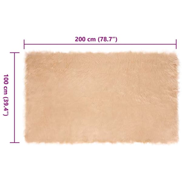 Fuskfäll matta TAFALLA Beige 100 x 200 cm Polyester