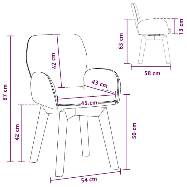 Svängande Matstolar 4 pcs Bouclé Mörkgrå 54 x 58 x 87 cm