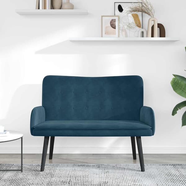 Tvåsitssoffa Blå 115 x 61 x 87 cm Sammet