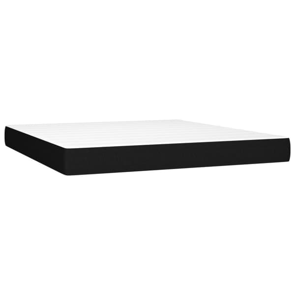 Ramsäng med madrass & LED svart 160x200 cm tyg