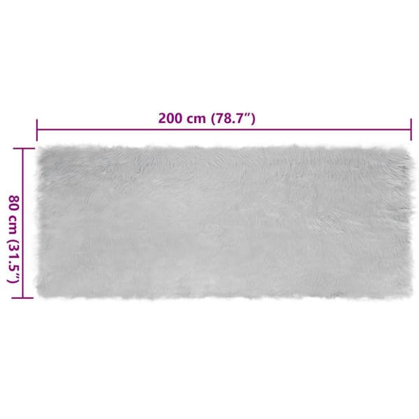 Fuskfäll matta TAFALLA Grå 80 x 200 cm Polyester