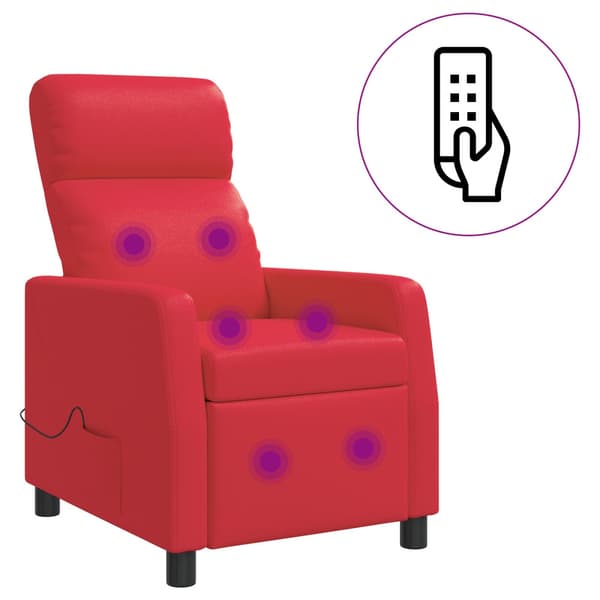 Massagefåtölj Röd Konstläder