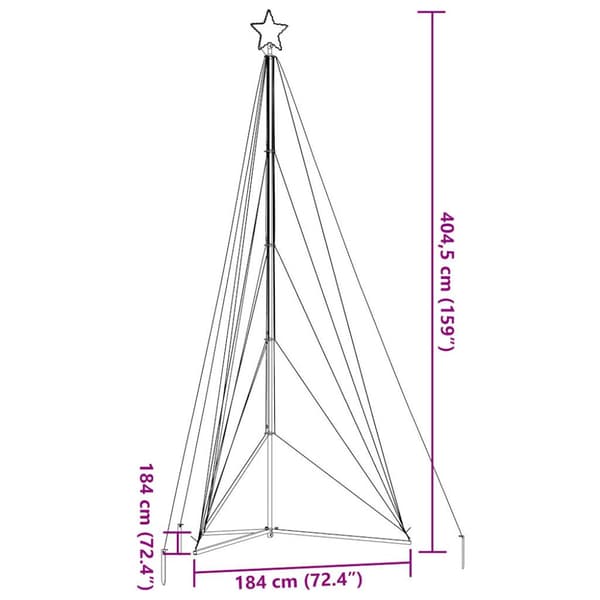 LED julgran 615 LEDs blå 404,5 cm