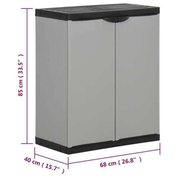 Trädgårdsavfallsskåp grå och svart 68x40x85 cm PP