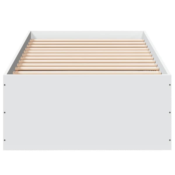 Golvsängsram Vit 80 x 200 cm Konstruerat trä