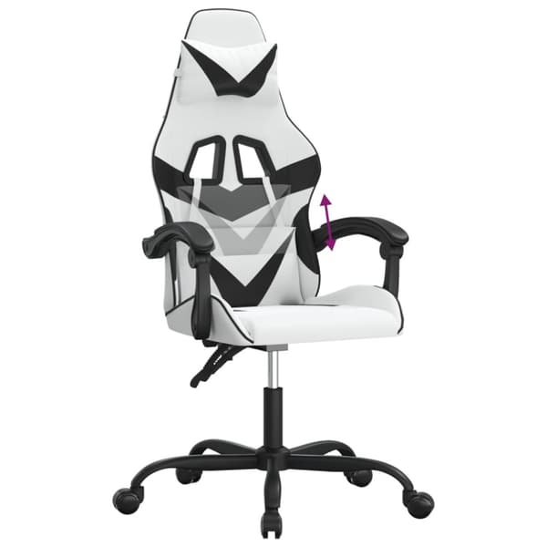 Gamingstol vit och svart konstläder