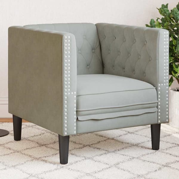 Soffa Ljusgrå 74,5 x 71 x 70,5 cm Sammet