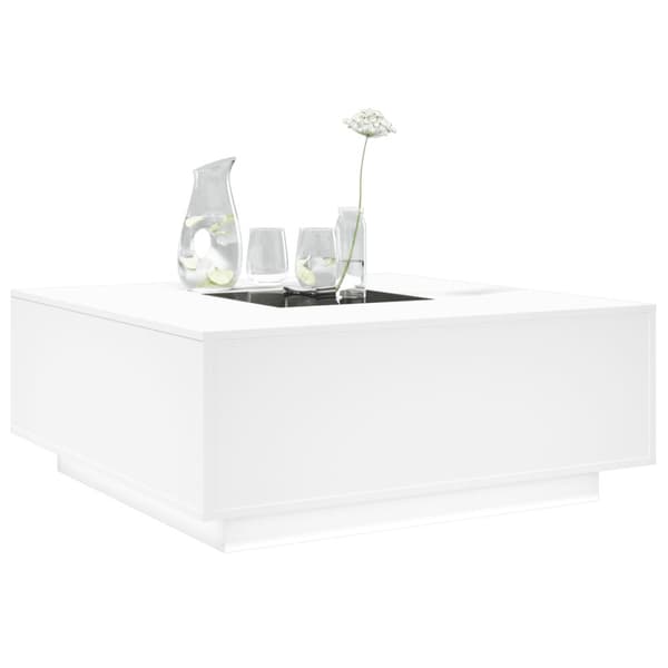 Soffbord med Infinity LEDs vit 100x100x40 cm