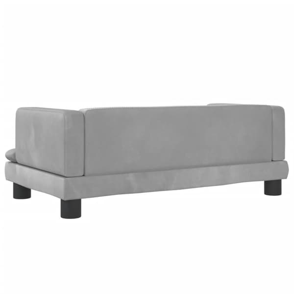 Hundbädd ljusgrå 80x45x30 cm sammet