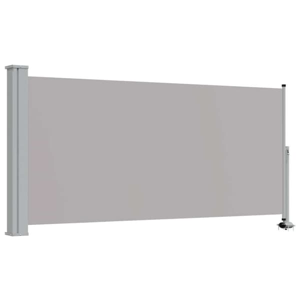 Infällbar sidomarkis 120 x 300 cm grå