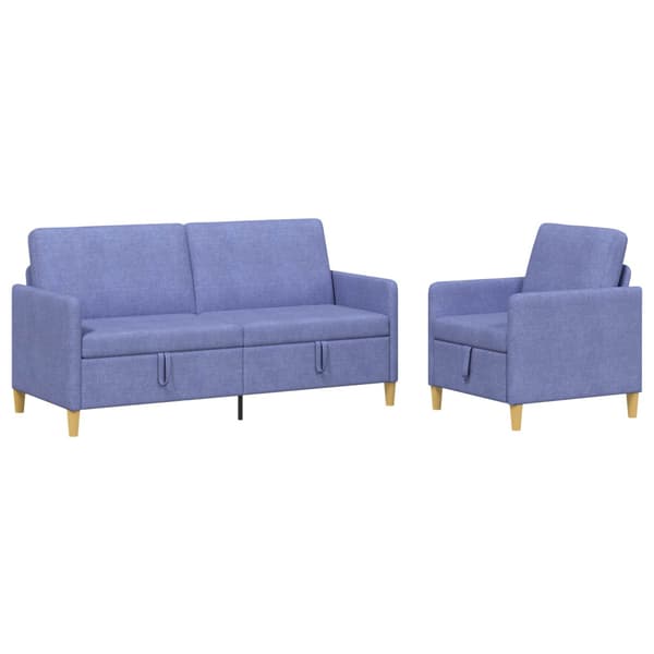 Soffgrupp med förvaring 2 pcs Jeansblå Polyester