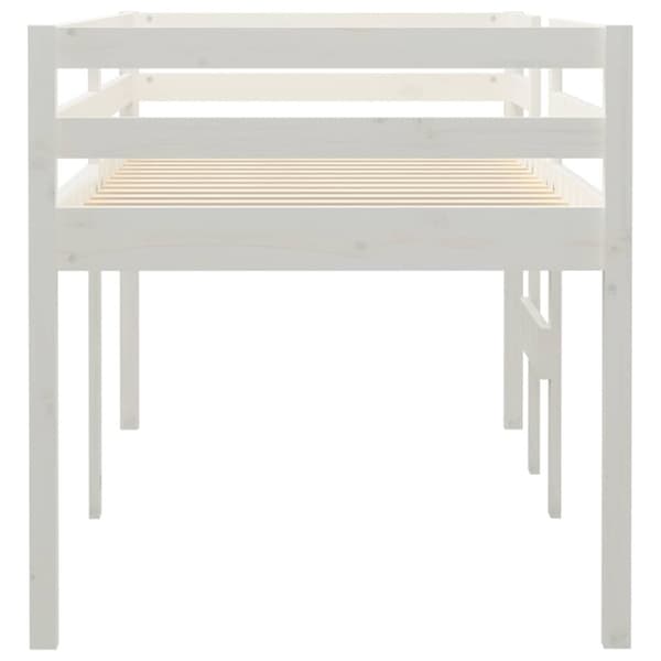 hög sovbädd vit 75x190 cm massivt trä furu