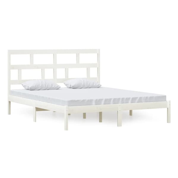 Sängram vit massiv furu 160x200 cm