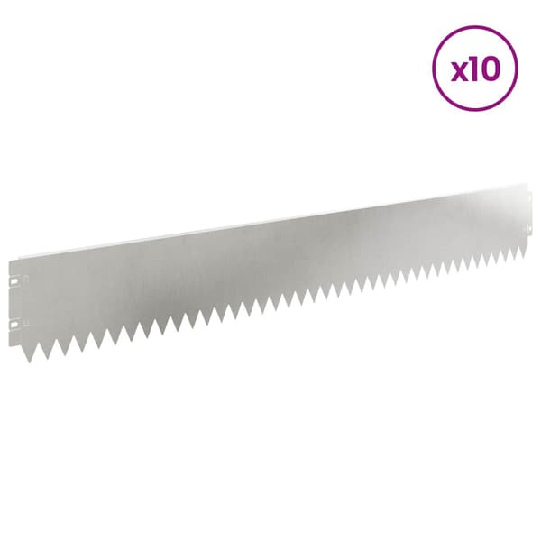 Kant för gräsmatta 10 pcs 103 x 15 cm Stål Silver