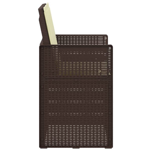 Trädgårdsmatstolar 2 pcs Brun och gräddvit PP