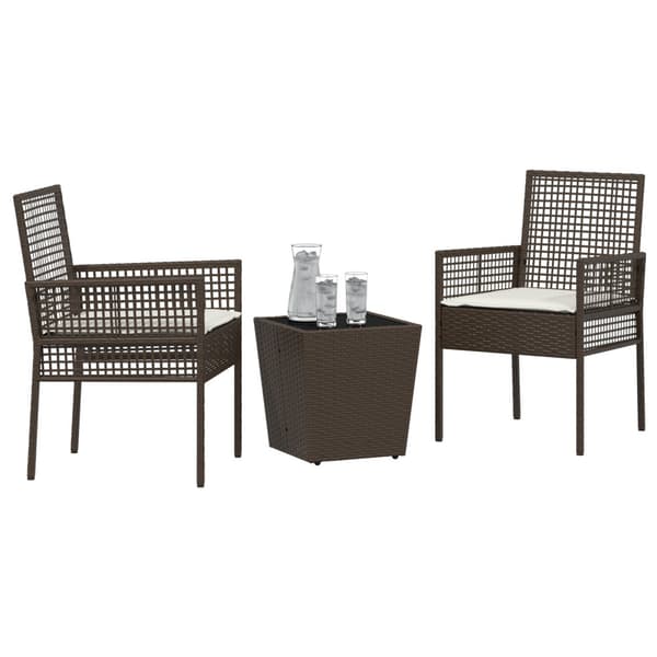 Trädgårds Bistro Set 3 pcs Brun konstrotting