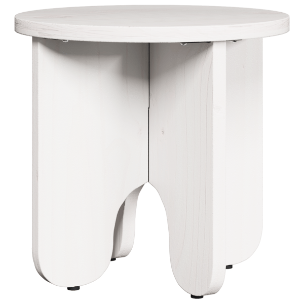Kaffeebord 2 pcs Vit Massivt tallträ