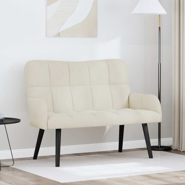 Tvåsitssoffa Kräm 115 x 61 x 87 cm Sammet