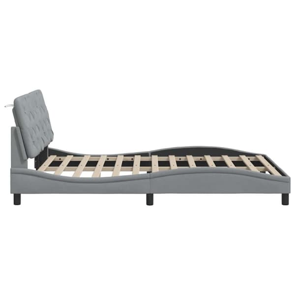 Bed Frame without Mattress Light Grey 140x190 cm Fabric