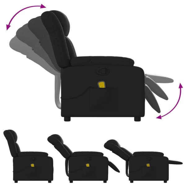Massagefåtölj svart konstläder