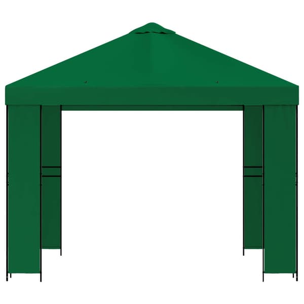 Paviljong 3 x 3 m Grön Polyester och Stål 190