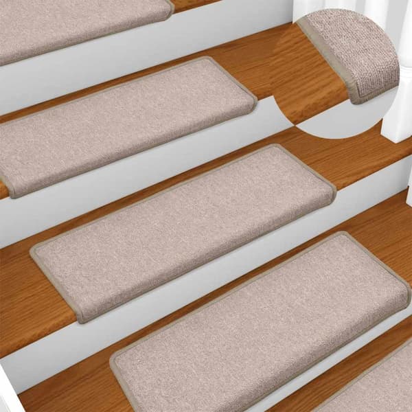 Trappmattor 30 st 65x21x4 cm taupe rektangulär kant