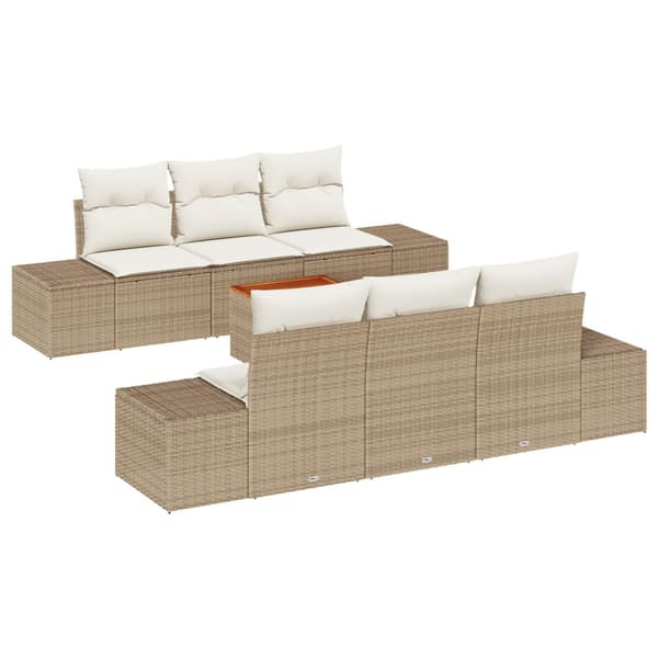 Trädgårdsoffset 7 st Beige konstrotting
