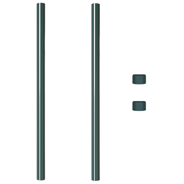 Stängselstolpe 2 pcs Grön 100 cm Pulverlackerad stål