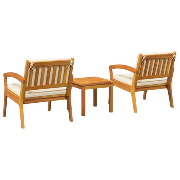Bistroset med kudde 3 pcs Brun Polyester