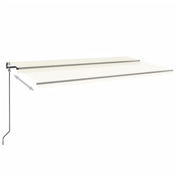 Automatisk markis med vindsensor & LED 600x350 cm gräddvit
