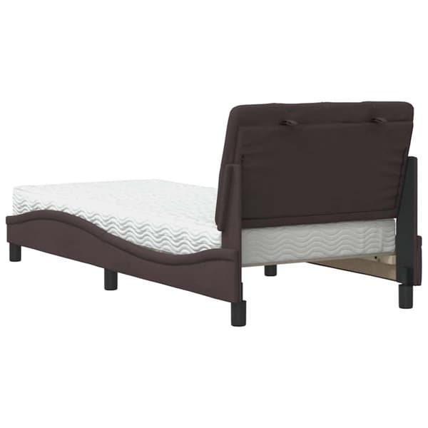 Bed with Mattress Dark Brown 80x200 cm Fabric