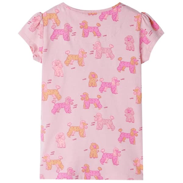 Barnpyjamas med korta ärmar ljusrosa 128