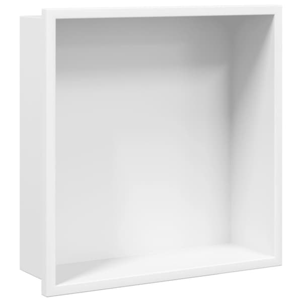 Duschnisch matt vit 32x32x9 cm rostfritt stål