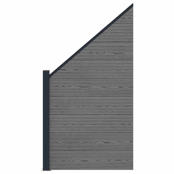 Stängselpanel WPC och aluminium Grå