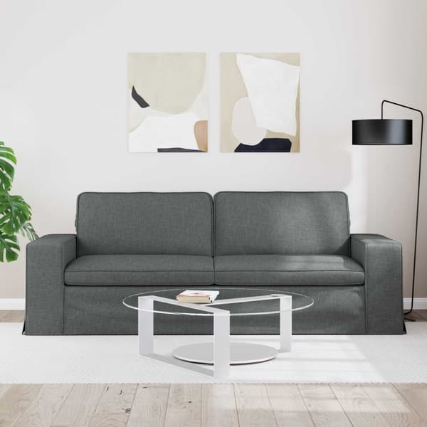 Soffa Mörkgrå 222 x 80 x 82 cm tyg