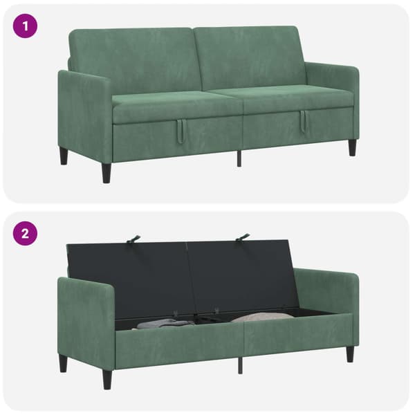 Soffa med förvaring Havgrön 192 x 78 x 87 cm Polyester