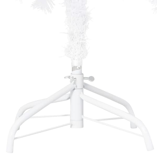 Belyst plastgran med kulor vit 240 cm