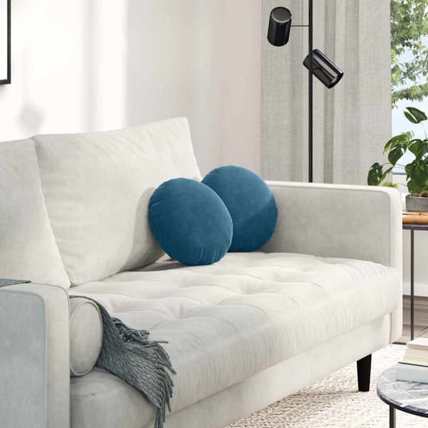 Sittkuddar 2 pcs Blå Ø30 x 13 cm Sammet