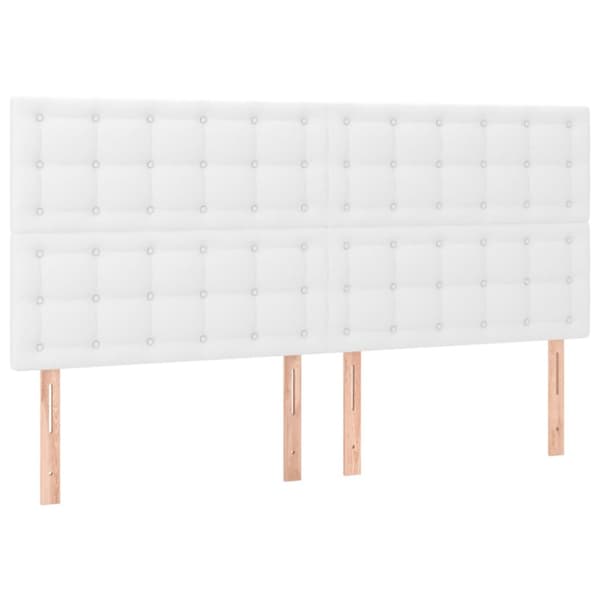 Ramsäng med madrass vit 180x200 cm konstläder