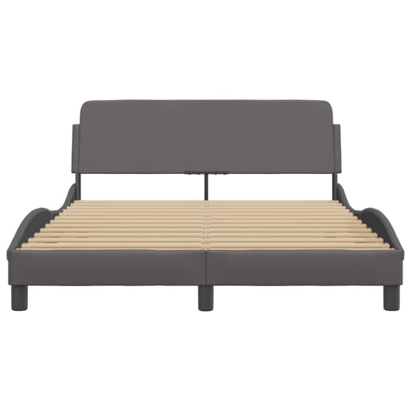 Bed Frame "Dover" Grey 140x190 cm Faux Leather