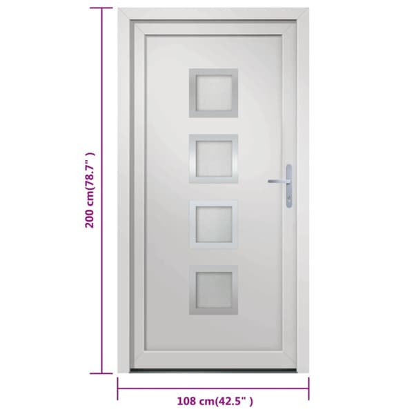 Ytterdörr vit 108x200 cm PVC